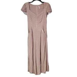Free People Womens Red and Pink Geometric Pocket Jumpsuit
